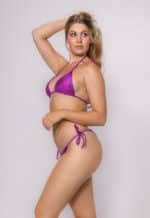 Bikini braguita efecto push up con lazadas en los laterales pink morado